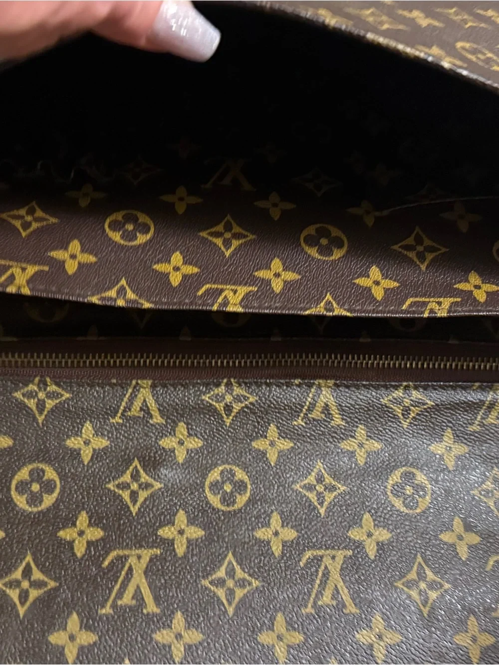 Louis Vuitton Brown Monogram Canvas Briefcase with Gold Hardware